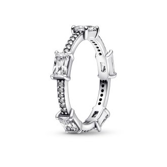 Sterling silver ring with clear cubic zirconia