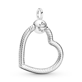 Heart sterling silver O pendant