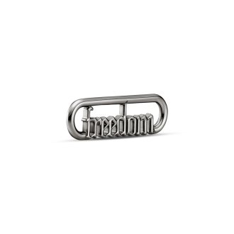 Freedom script ruthenium-plated word link