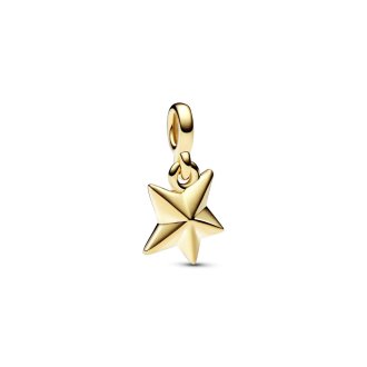 Star 14k gold-plated mini dangle with black enamel