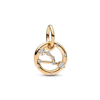 Taurus zodiac 14k gold-plated dangle with clear cubic zirconia