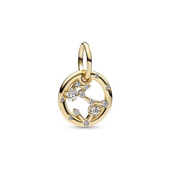 Pisces zodiac 14k gold-plated dangle with clear cubic zirconia