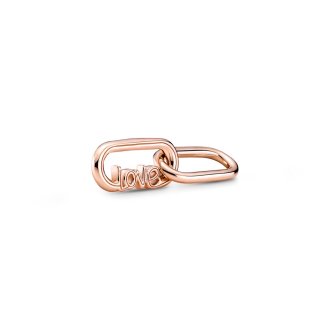 Love script 14k rose gold-plated word link