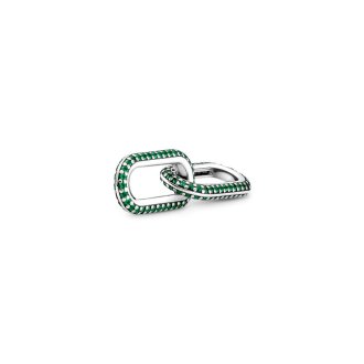 Sterling silver double link with jolly green crystal