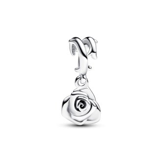 Rose sterling silver dangle