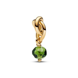 14k Gold-plated dangle with spring green crystal