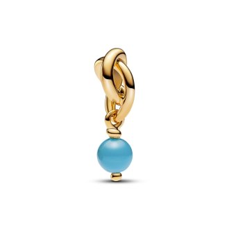 14k Gold-plated dangle with capri blue crystal