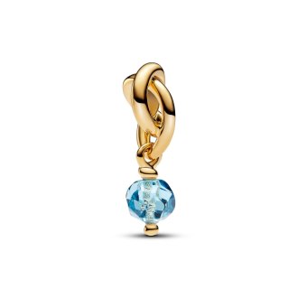 14k Gold-plated dangle with sea aqua blue crystal