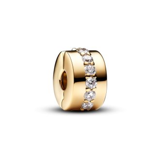 14k Gold-plated clip with clear cubic zirconia