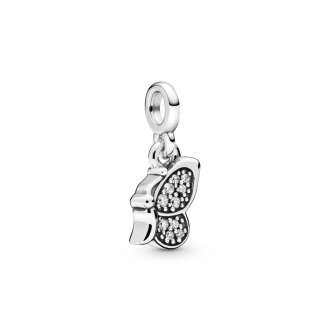 Butterfly sterling silver mini dangle with clear cubic zirconia