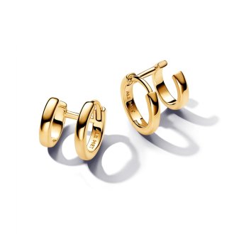 14k Gold-plated double huggie hoop earrings