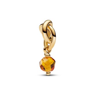 14k Gold-plated dangle with honey coloured crystal