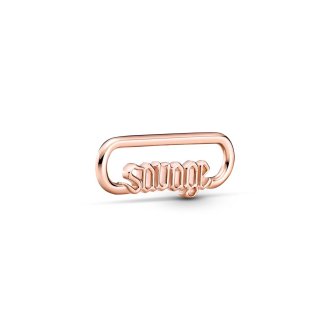 Savage script 14k rose gold-plated word link