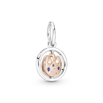 Star Wars Rebel Alliance sterling silver and 14k rose gold-plated pendant with fancy light blue cubic zirconia