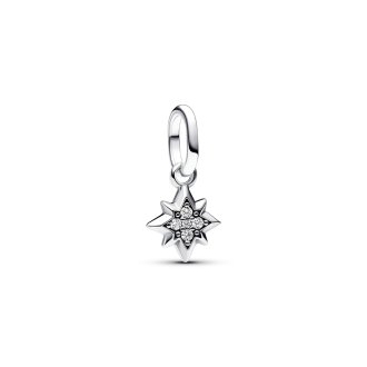 Star sterling silver mini dangle with clear cubic zirconia