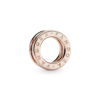 PANDORA Reflexions logo clip charm in 14k rose gold-plated