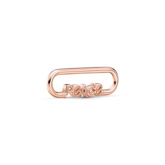 Peace script 14k rose gold-plated word link