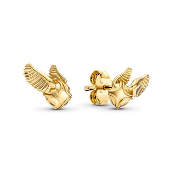 Harry Potter Golden Snitch 14k gold-plated studs earrings